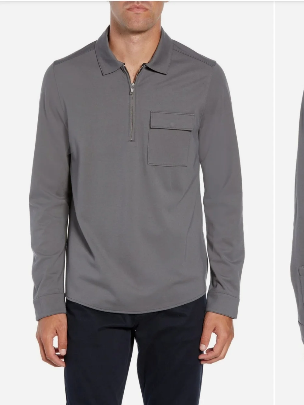 Pocket Zip Jersey Polo - Size Medium - Calibrate